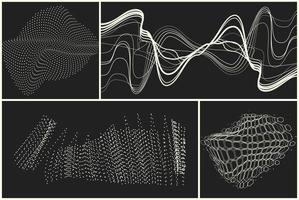 resumen negro y blanco antecedentes con generativo Arte elementos. futurista y fallado formas en cyberpunk estilo. vector