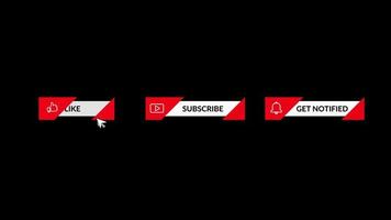 Like, Subscribe And Press The Bell icon loop Animation video transparent background with alpha channel.