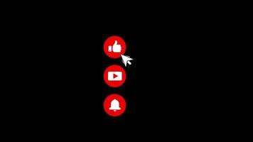 Like, Subscribe And Press The Bell icon loop Animation video transparent background with alpha channel.