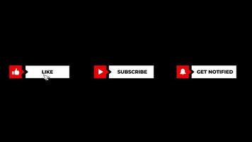 Like, Subscribe And Press The Bell icon loop Animation video transparent background with alpha channel.