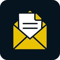 Envelope Open Text Vector Icon Design