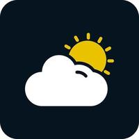 Cloud Sun Vector Icon Design