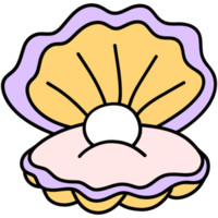 mignonne perle coquille, coquille illustration, perle coquille, mignonne coquille illustration, mer la vie png