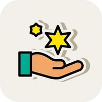 Hand Sparkles Vector Icon Design