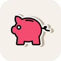 Piggy Bank Vector Icon Design