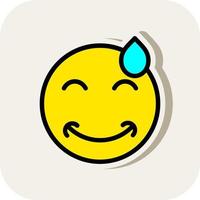 Grin Beam Sweat Vector Icon Design