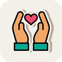 Hand Holding Heart Vector Icon Design