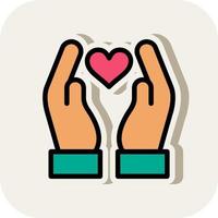 Hand Holding Heart Vector Icon Design