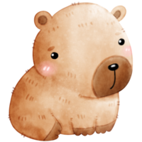 carino capibara, capibara illustrazione, acquerello capibara, contento capibara png