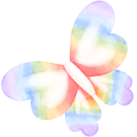 Butterfly illustration, watercolor butterfly, pride butterfly, rainbow png