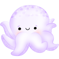 schattig Octopus, inktvis, Octopus illustratie, zee leven, dier illustratie png