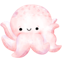 Cute Octopus, Squid, octopus illustration, sea life, animal illustration png