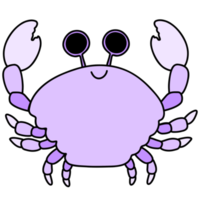 schattig krab, krab illustratie, zee leven, marinier schepsel png