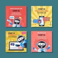 Social Media Post with Chatbot AI Concept vector