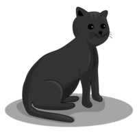 ilustración de gato negro png