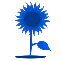 Monochrome blue sunflower png