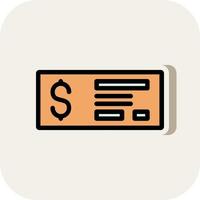 Money Check Vector Icon Design