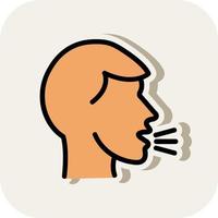 Head Side Cough Vector Icon Design