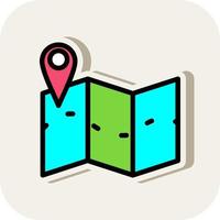 Map Marked Vector Icon Design