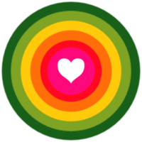 cercles en forme de coeur arc-en-ciel png