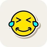 Grin Squint Tears Vector Icon Design