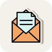 Envelope Open Text Vector Icon Design