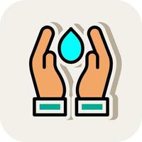 Hand Holding Water Vector Icon Design