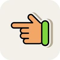 Hand Point Left Vector Icon Design