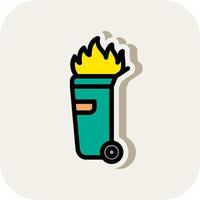 Dumpster Fire Vector Icon Design