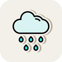 diseño de icono de vector de lluvia de nubes