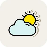 Cloud Sun Vector Icon Design