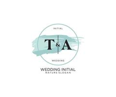 Initial TA Letter Beauty vector initial logo, handwriting logo of initial signature, wedding, fashion, jewerly, boutique, floral and botanical with creative template for any company or business.