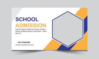 school admission thumbnail design and school admission flyer. vector