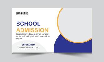 school admission thumbnail design and school admission flyer. vector