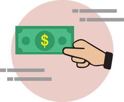 money in hand vector