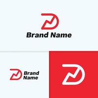 Letter D growth logo design vector