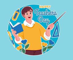 happy teachers day illustration background vector