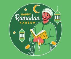 happy ramadan kareem illustration background vector