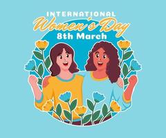 8 marzo en todo el mundo celebracion de internacional De las mujeres día vector