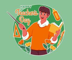 happy teachers day illustration background vector