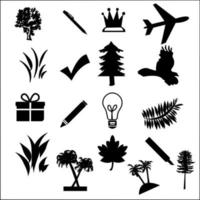 Natural and Tree Icons Editable Vector