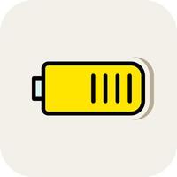 Battery Half Vector Icon Design