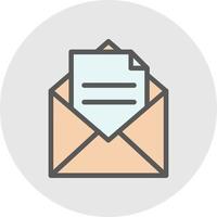 Envelope Open Text Vector Icon Design