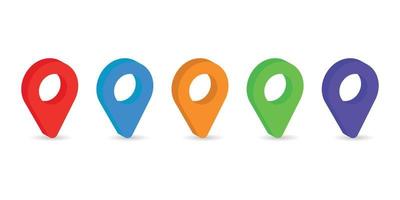 Set of 3D location pin icon, vector illustration