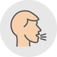 Head Side Cough Vector Icon Design