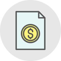 diseño de icono de vector de dólar de factura de archivo