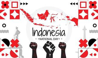 Indonesia independencia día dirgahayu Indonesia, nacional día bandera, tema antecedentes y geométrico resumen retro moderno vector