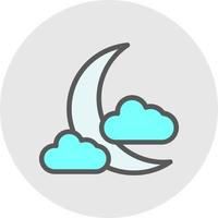 Cloud Moon Vector Icon Design