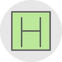 H Square Vector Icon Design