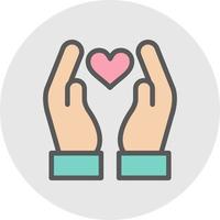 Hand Holding Heart Vector Icon Design